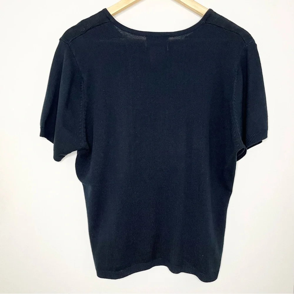 Navy Vintage Knit Tee Top - Picture 6 of 7
